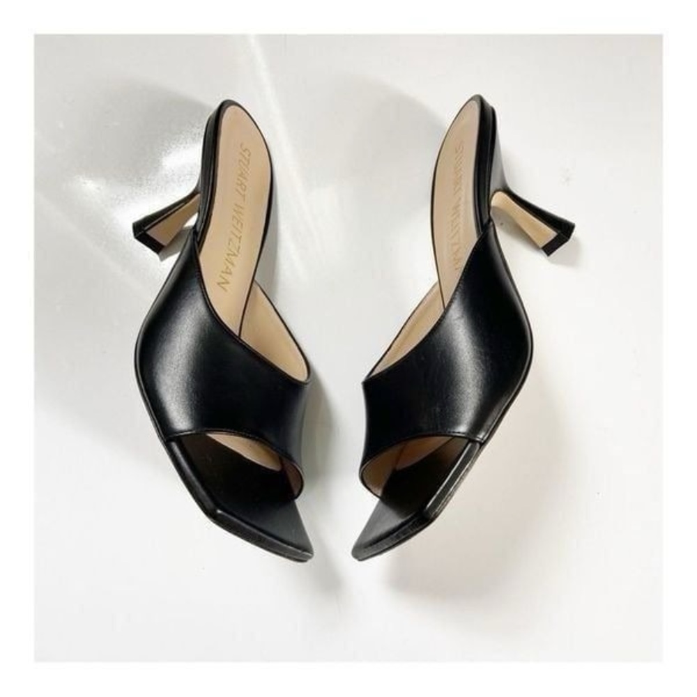 Stuart Weitzman Tia 75 Leather Mules